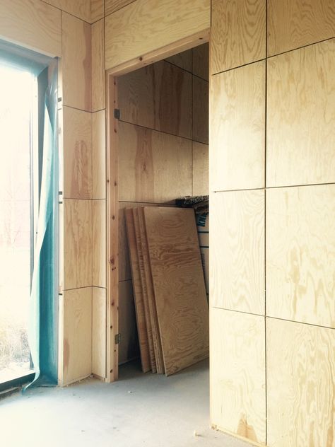 Plywood Wall Paneling, Plywood Ceiling, Plywood Wall, Plywood Design, Plywood Interior, Industrial Office Design, House Cladding, Plywood Walls, Plywood Panels