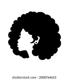 African Hair Illustration, Afro Side Profile Drawing, Afro Puff Drawing, Face Silhouette Logo, Afro Silhouette Black Women, Black Women Sketch, Curly Hair Logo Design, Afro Girl Drawing, Afro Hairstyles Drawing