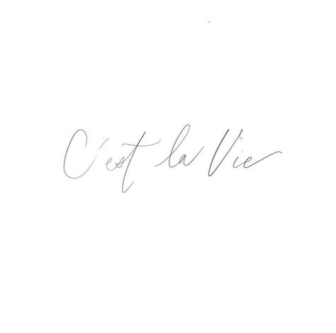 Single Word Tattoos, Cest La Vie Tattoo, Arrow Tattoos For Women, Small Sister Tattoos, Basic Tattoos, Small Girly Tattoos, French Tattoo, Cursive Tattoos, Writing Tattoos