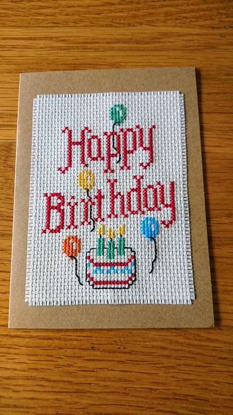 Cross Stitch Cards Birthday, Birthday Card Cross Stitch Patterns, Happy Birthday Cross Stitch Cards, Birthday Cross Stitch Patterns Free, Cross Stitch Greeting Cards, Cross Stitch Birthday Card Patterns Free, Cross Stitch Cards Patterns, Disney Birthday Cards, Mini Cross Stitch Patterns Free