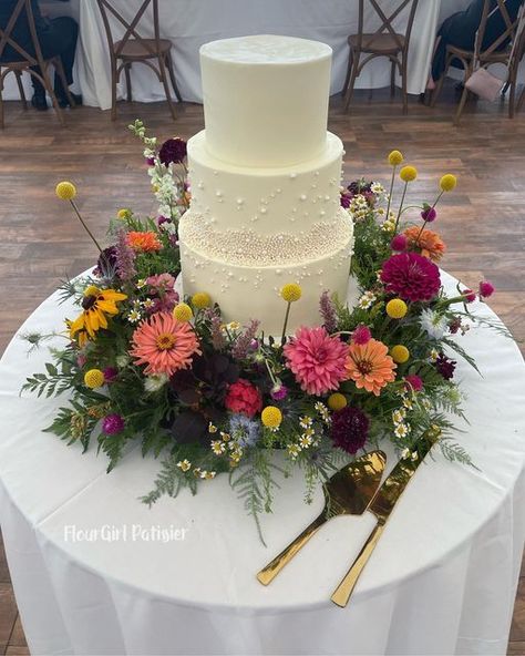 Wedding Cake Surrounded By Flowers, Grenada Wedding, Coastal Wedding Theme, Caroline Bryan, Vanilla Cream Cheese, Vanilla Cream Cheese Frosting, Surrounded By Flowers, Wedding Cakes With Flowers, Coastal Wedding