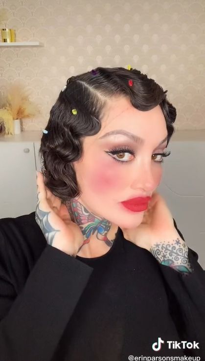 Vintage Makeup Looks, Finger Waves, Vintage Makeup, Hair Transformation, Vintage Hairstyles, Hair Tutorial, Makeup Looks, Makeup, Hair