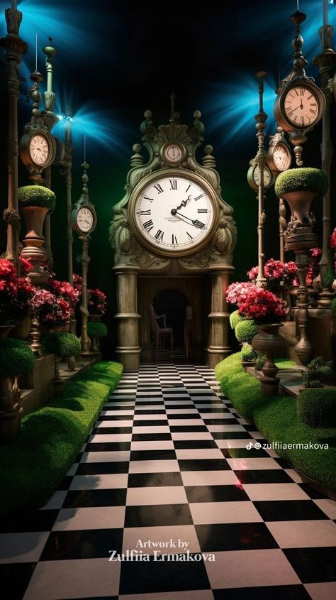 Wonderland Scenery, Alice And Wonderland Backdrop, Alice In Wonderland Concept Art, Alice's Adventures In Wonderland, Alice In The Wonderland Aesthetic, Alice In Wonderland House, Alice In Wonderland Interior Design, Creepy Alice In Wonderland, Alice In Wonderland Watch