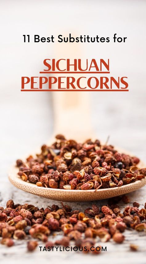 substitutes for sichuan peppercorns | best Szechuan peppercorn substitutes | szechuan peppercorns where to buy | what is a good substitute for szechuan peppercorns | what can you substitute for szechuan peppercorns Growing Peppercorns, Schezwan Peppercorn Recipes, Cold Sichuan Peppercorn Noodles, Szechuan Eggplant Recipe, Corn Syrup Substitute, Szechuan Peppercorn, Japanese Spices, Baking Powder Substitute, Food Substitutes