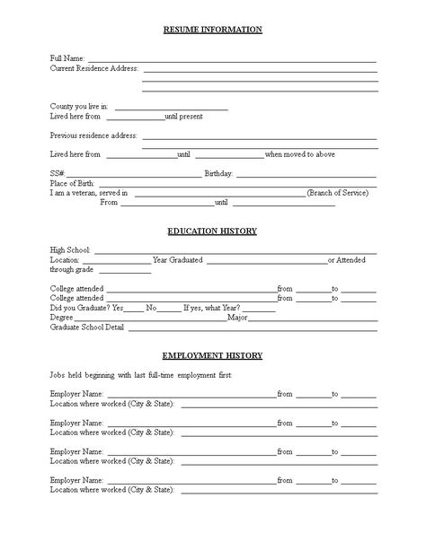 Blank Resume Forms For Job, Resume Blank Format, Fill In The Blank Resume Template, Blank Resume Forms, Blank Resume Template, Resume Format Free Download, Free Resume Format, Resume Form, Anime Snapchat