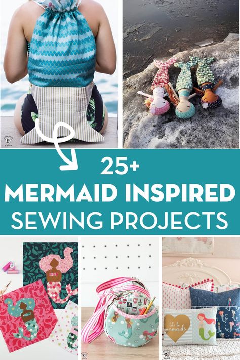 More than 25 adorable mermaid sewing and quilting projects and tutorials. Mermaid Quilt, Layer Cake Quilt Patterns, Baby Quilt Tutorials, Mermaid Bag, Polka Dot Chair, Bright Quilts, Mermaid Fabric, Mermaid Diy, Quilt Block Patterns Free