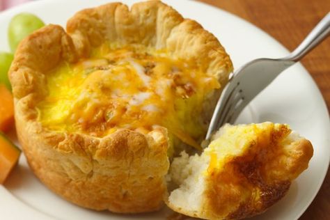 Individual Biscuit Quiches | General Mills Convenience and Foodservice Quiche Cups, Biscuit Cups, Frozen Biscuits, Jumbo Muffins, Menu Inspiration, Breakfast Quiche, General Mills, Digital Publication, Biscuit Recipe