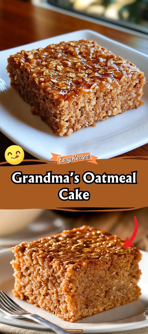 Relish in nostalgia with Grandma’s Oatmeal Cake. This moist and hearty cake is topped with a delicious coconut and pecan frosting that's broiled to perfection. It's a timeless recipe that's been loved for generations. #OatmealCake #FamilyRecipe #HomemadeGoodness Grandmas Oatmeal Cake, Oatmeal Spice Cake, Old People Desserts, Oatmeal Cake With Coconut Pecan Frosting, Oatmeal Cake Recipe Easy, Are You Kidding Me Cake Recipes, Oatmeal Raisin Cake, Oatmeal Cake Old Fashioned, Old Fashioned Spice Cake Recipe