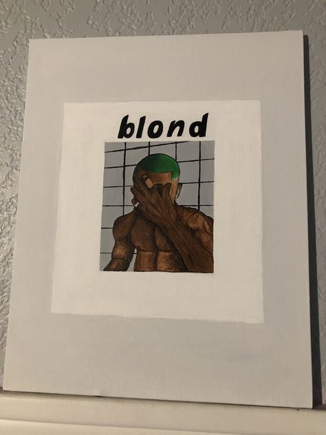 Painting by me with acrylic Blond Album Cover Painting, Blond Painting Frank Ocean, Frank Ocean Painting, Frank Ocean Blonde Album, Frank Ocean Blonde, Blonde Album, Cover Painting, Ocean Painting, Frank Ocean