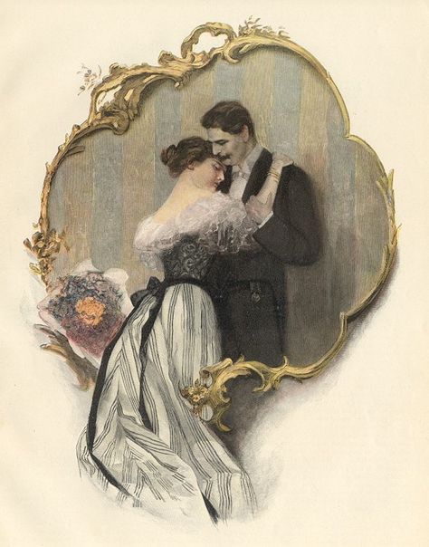 victorian couple Couples Vintage, Twin Flame Art, Victorian Couple, Victorian Valentines, Victorian Romance, Romantic Paintings, Flame Art, Vintage Couples, Art Of Love