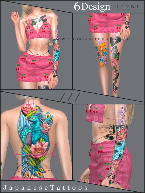 Japanese Tattoos Body - Create a Sim - The Sims 4 - CurseForge Sims 4 Chinese Tattoo, Sims 4 Full Body Tattoo, Sims 4 Tattoos, Tattoo Japanese, Geisha Tattoo, Chinese Tattoo, Japanese Tattoos, Body Tattoo, Full Body Tattoo