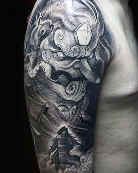 Susanoo Tattoo, Anime Tats, Tattoo Planning, Temporary Tattoo Sleeves, Naruto Tattoo, Men Tattoos, Custom Temporary Tattoos, Half Sleeve Tattoos For Guys, Fire Tattoo