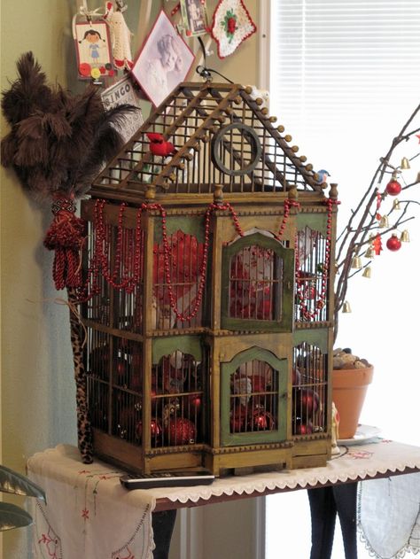 Bird Cage Decor Ideas, Birdcage Ideas, Witch Items, Cage Decor, Antique Bird Cages, The Caged Bird Sings, Bird Cage Decor, Vintage Bird Cage, Traditional Colonial