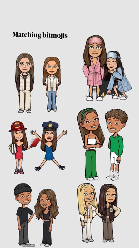 Matching bitmoji for friends and couples Matching Bitmojis, For Friends, Snapchat