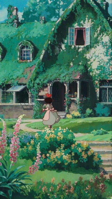 Studio Ghibli Wallpapers, Ghibli House, Ghibli Wallpapers, Horse Senior Pictures, Wallpaper Sun, Studio Ghibli Background, Joker Iphone Wallpaper, House Cottage, Ghibli Artwork