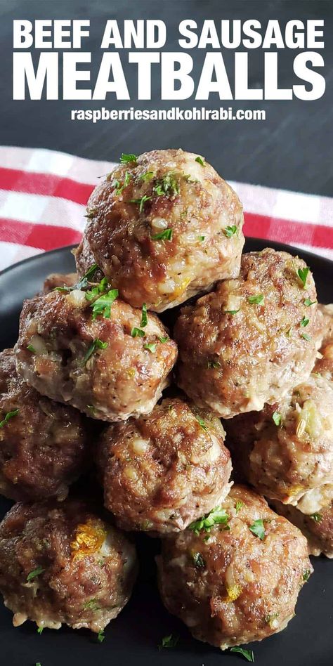 Meatballs With Italian Sausage, Homemade Meatballs Crockpot, Pork Sausage Meatballs, Sausage Meatballs Recipes, Best Italian Meatball Recipe, Baked Italian Sausage, Beef Sausage Recipes, Ground Sausage Recipes, Baked Italian Meatballs