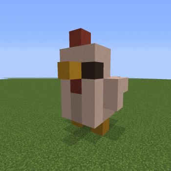 Minecraft Statue Ideas Easy, Cute Small Minecraft Builds Easy, Small Shops Minecraft, Cute Statues Minecraft, Minecraft Cute Statues, Cute Little Minecraft Houses, Minecraft Statues Small Easy, Cat Tower Minecraft, Chicken Minecraft Build