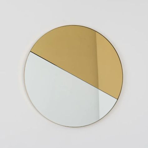 For Sale on 1stDibs - Contemporary mixed tinted gold and silver Orbis Dualis™ mirror with an elegant solid brushed brass frame. Supplied fully fitted with a specialist hanging Multiple Mirrors, Tinted Mirror, Frameless Mirror, Bronze Patina, Rectangular Mirror, Round Mirror, Ceramic Vessel, Hanging Mirror, Mirror Designs