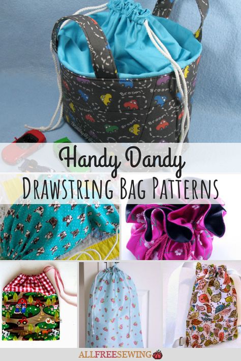 Whether you are looking to organize or just want a new beach bag, 28 Handy Dandy Drawstring Bag Patterns & Tutorials is sure to hold your next sewing project. Beach Bag Pattern, Drawstring Bag Tutorials, Drawstring Bag Pattern, Purse Sewing, Diy Backpack, Diy Bags Purses, Knitting Project Bag, Drawstring Bucket Bag, Handy Dandy