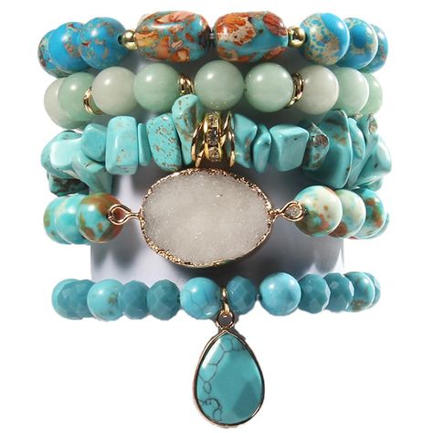 PRICES MAY VARY. [ 5 Pcs Natural Stone Beaded Bracelets Set ]:Made of 100% Natural Stone, Turquoise, Jasper, Agate, Ceramics, High quality beads, Crystal and Gemstone which are high quality materials,Smooth and comfortable. With diamonds decorated, making the bracelet both vintage and fashionable.Bohemian bracelets sets are threaded with strong elastic string. Durable and flexible.With 5 individual single loop bracelets, you can choose to wear one or several to wear. [ Size ]: Made of 10mm and 8 Tourqouis Jewelry, Loop Bracelets, Boho Beaded Bracelets, Chakras Bracelet, Bracelets Sets, Vintage Turquoise Jewelry, Turquoise Stone Jewelry, Handmade Boho Jewelry, Traditional Marriage