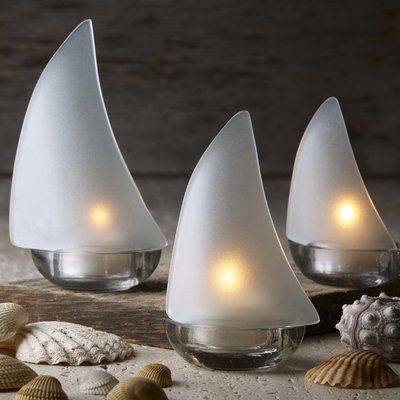 Design Ideas Regatta 3 Piece Glass Tealight Holder Set Color: Frosted Glass Candle Holder, Tuscan Design, Glass Tea Light Holders, Prom Heels, Boat Design, Tealight Holder, Candle Holder Set, Artisan Design, Light Holder