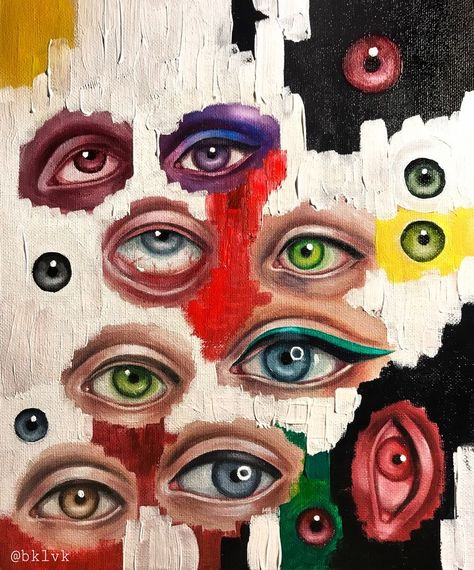 Abstract Grunge Art, Senses Art, Abstract Eyes, Eyes Painting, Painted Eyes, Arte Peculiar, Trash Art, Oil Pastel Art, Eye Painting