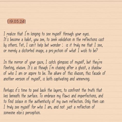 diary entry 19/05/24 📝 • Friedrich Nietzsche questions our pursuit of external validation and conformity. Why do we often align our behavior with how we want to be seen by others? Perhaps because through the eyes of others, we experience an illusion of self-enhancement. • • • #reflections #philosophicalthoughts #journalwriting #diarybook #nietzsche #nietzschequotes #writinginspiration #readingandwriting #writeyourthoughts #disturbiacommunity #diaryentry #poetryandprose #quotesaboutlife Diary Entry Format, Nietzsche Quotes, Philosophical Thoughts, Diary Book, Diary Entry, Friedrich Nietzsche, Life Is A Journey, You Gave Up, Journal Writing