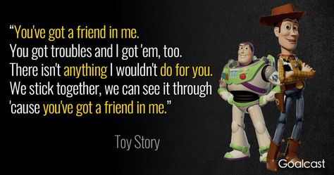 toy-story-quote-song-lyrics-friend-in-me Toy Story Quotes Inspirational, Toy Story Sayings Quotes, Toy Story Sayings, Toy Story Quotes Friendship, Disney Quotes Toy Story, Disney Quotes About Friendship, Toy Story Quotes, Pixar Quotes, Short Friendship Quotes