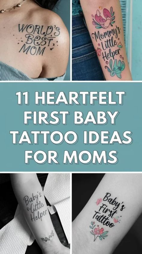 11 Heartfelt First Baby Tattoo Ideas for Moms to Cherish 26 Tattoo Ideas For Baby Boy, Tattoos For Baby Girl, 11 Tattoo Ideas, Playful Tattoos, Newborn Tattoo, Baby Tattoo Ideas, Footprint Tattoo Ideas, Tattoo Ideas For Moms, Baby Memorial Tattoos