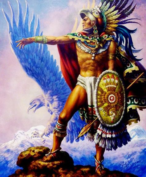 Ten Facts You Didn't Know About Cuauhtemoc, Final Aztec Emperor: There is a Controversy over his Remains Jesus Helguera, Aztec Emperor, Aztec Drawing, Aztec Artwork, Mexican Artwork, Aztec Tattoo Designs, Latino Art, Mexican Culture Art, Aztec Culture