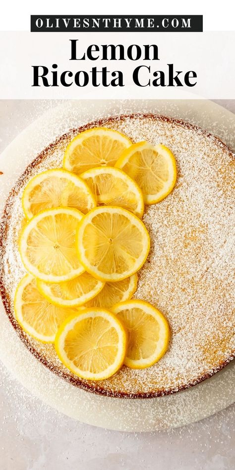 Italian Lemon Ricotta Cake, Ricotta Desserts, Lemon Ricotta Cake Recipes, Italian Lemon Cake, Pineapple Pound Cake, Ricotta Dessert, Ricotta Cake Recipes, Chocolate Chip Pound Cake, Lemon Ricotta Cake