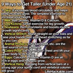 Ways To Get Taller, Tips To Increase Height, Get Taller Exercises, How To Get Tall, Grow Taller Exercises, Taller Exercises, 1000 Lifehacks, Increase Height Exercise, Weight For Height