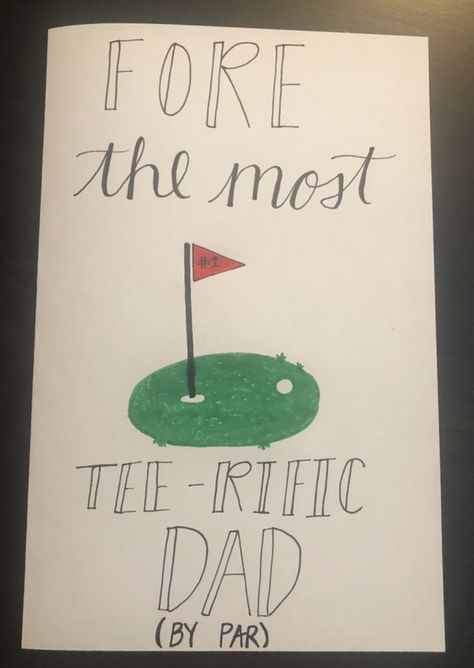 punny golf Father’s Day card Father’s Day Card Ideas For Grandpas, Father’s Day Watercolor Card Golf, Fathers Day Cards Golf Theme, Golf Cards Handmade Fathers Day, Dad Puns For Fathers Day, Diy Father’s Day Card Golf, Golf Theme Father’s Day, Fathers Day Card Ideas For Grandpa, Father’s Day Golf Craft