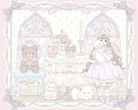 Koily Artist, Imai Kira, Carrd Icons, Pastel Bows, Manga Aesthetic, Kawaii Bear, Drawing Digital Art, Cute Wallpapers For Ipad, Pastel Kawaii