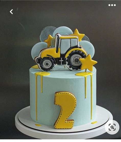 2nd Birthday Cake Boy, Toddler Birthday Party Themes, Tractor Birthday Cakes, Toddler Boy Birthday, Truck Birthday Cakes, Tractor Cake, Baby First Birthday Cake, Horse Birthday Parties, Teddy Bear Cakes