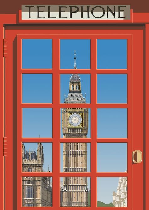 London Poster Vintage, Urban Graphics, Big Ben Art, Postcards Inspiration, England Poster, London Postcard, London Drawing, Video Poster, London Illustration