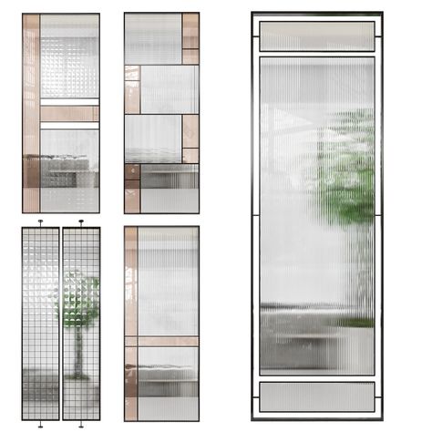 Set of 5 partitions Wood And Glass Partition, Partition Screen, Glass Partition, Privacy Glass, Partition Design, Bedroom Furniture Design, Architecture Plan, Glass Design, Door Design