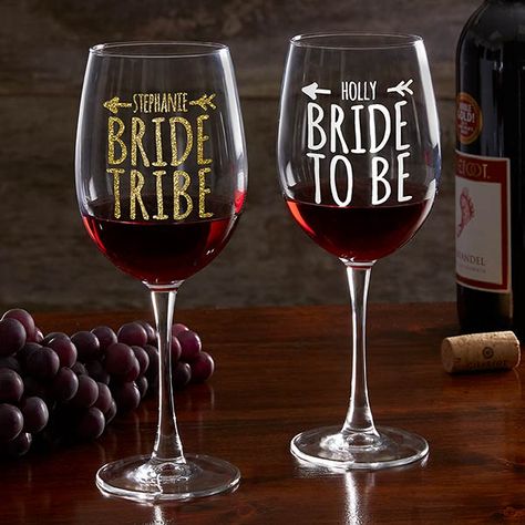 Bride Tribe Personalized Red Wine Glass Wine Glass Gifts, Gift For Bachelorette, Engraved Wine Glasses, Engraved Jewelry Box, Gifts For Bridesmaids, Pinot Noir Wine, Bridesmaid Wine, Custom Wine Glasses, Wine Preserver