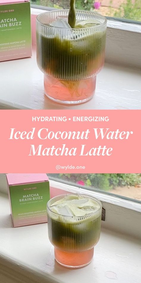 Matcha Pre Workout, Matcha Coconut Water, Matcha Water, Fresh Coconut Water, Matcha Coconut, Natural Energy Drinks, Matcha Drink, Fresh Coconut, Iced Matcha