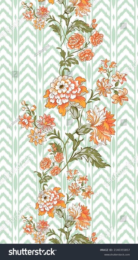 Floral Textile, Baroque Ornament, Textile Prints Design, Textile Pattern Design, Flower Art Images, Floral Prints Pattern, Digital Print Fabric, Digital Flowers, Botanical Flowers