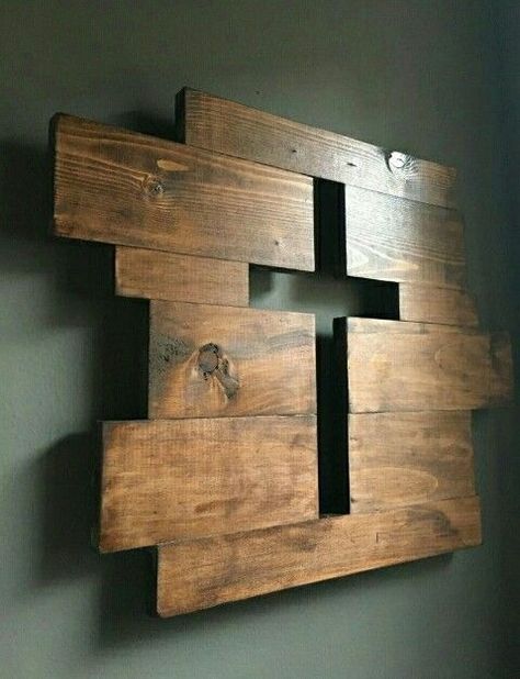 Rustic Cross Wall Decor, Diy Wall Cross, Cross Wood Projects, Wooden Crosses Diy, Wood Crosses Diy, Church Wall Decor, Wooden Cross Crafts, Rustic Wood Cross, Wood Wall Cross