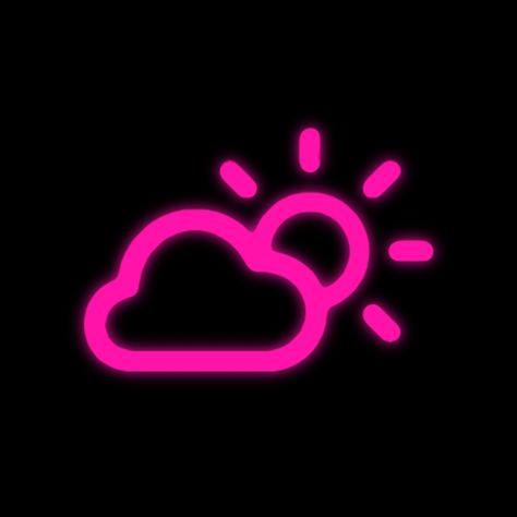 Tv Girl App Icons, Iphone Icons Neon, Pink And Black App Icons, Hot Pink Icons, Y2k App Icons, Hot Pink App Icons, Iphone Makeover, Weather App Icon, Pink Horror