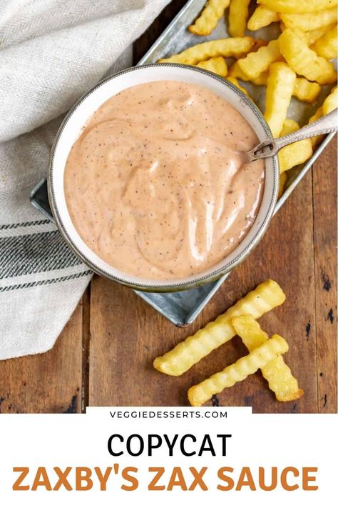 This copycat Zaxby's Zax Sauce recipe can be made right at home! Enjoy Zaxby’s famous creamy, sweet and zesty sauce with french fries, or many other dishes, for a zesty flavor you’ll come back for again and again. Sweet And Spicy Sauce Recipe, Zaxbys Sauce, Raising Cane Sauce Recipe, Fry Dip, Zax Sauce, French Fry Sauce, Spicy Sauce Recipe, Canes Sauce, Spiralized Sweet Potato