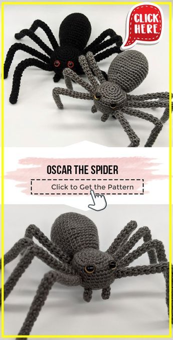 Free Crochet Patterns For Spiders, Crochet Halloween Spider, Crochet Halloween Patterns Free Crafts, Free Crochet Spider Pattern, Crochet Spider Free Pattern, Easy Crochet Halloween Patterns Free, Free Crochet Pattern Halloween, Crochet Spider Pattern Free, Spider Crochet Pattern Free