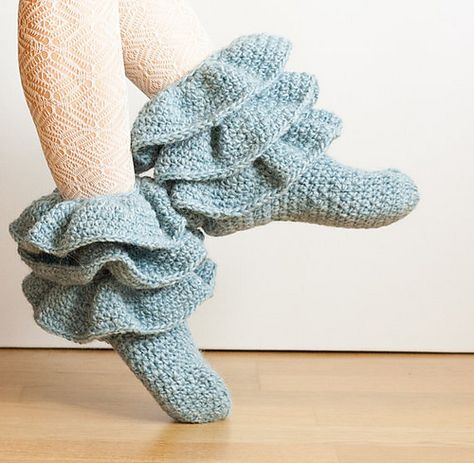 Jolly Strider Boots pattern by Whisper Twister Ruffle Socks, Crochet Socks Pattern, Ruffled Socks, Crochet Ruffle, Crochet Abbreviations, Socks Pattern, Boots Patterns, Blue Socks, Crochet Socks