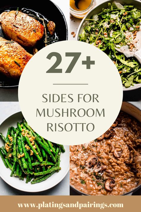 Wondering what to serve with mushroom risotto? I’ve got you covered with this handy guide. Guaranteed crowd-pleasing delicious side dishes made with simple ingredients. What To Serve With Mushroom Risotto, Risotto Side Dish, Shake And Bake Pork, Shaved Brussel Sprout Salad, Delicious Side Dishes, Risotto Dishes, Cherry Tomato Salad, Radicchio Salad, Fennel Salad