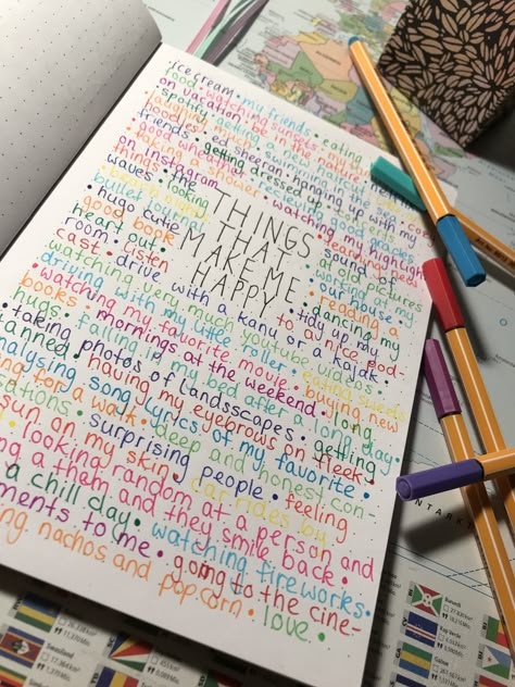 things that makes me happy 🌞💘 #bulletjournal #happy #stabilos #colorful Bujo Things That Make Me Happy, Journal Things That Make Me Happy, Things That Makes Me Happy Journal, Little Things That Make Me Happy List, What Makes Me Happy Journal, Things That Make Me Happy Journal, Things That Make Me Happy List, What Makes Me Happy, Bullet Journal Ideas Templates