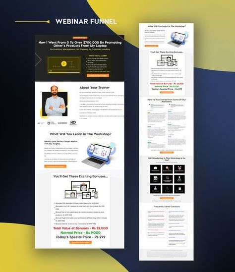 Built & designed by one of the top funnel builders in the world, Raghavendra Adiga. This is a landing page design for webinars ➡➡ Have Questions or Need help with your landing page? Send a Message to my Facebook https://www.facebook.com/dorian.webdesigner/ Webinar Landing Page, Clickfunnels Design, Webinar Funnel, Best Landing Pages, Landing Page Builder, Personal Coach, Website Design Inspiration, Landing Page Design, First Page