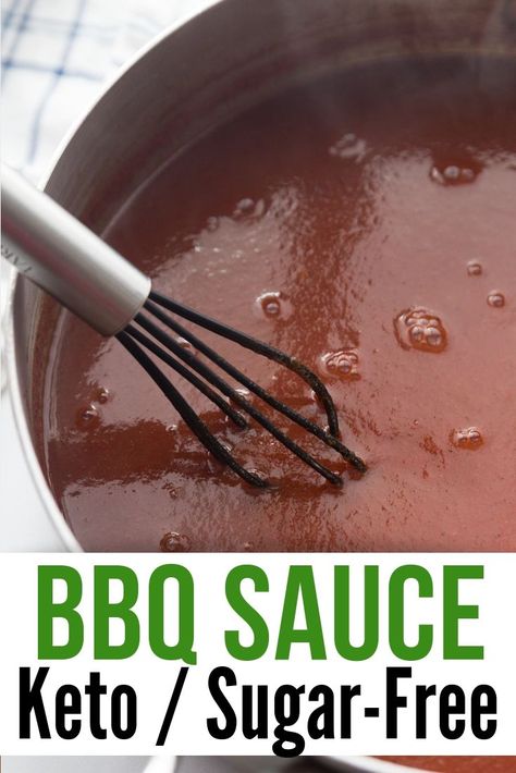 The Very Best Sugar-Free BBQ Sauce is a total game-changer if you are following a keto or low carb lifestyle. It's full of tangy, bold, and delicious barbecue flavor without all the carbs. Plus, the ingredients are simple, and it's easy to make. #keto #lowcarb Fodmap Sauces, Keto Substitutes, Sugar Free Barbecue Sauce, Keto Seasoning, Keto Hamburger, Keto Condiments, Keto Bbq Sauce, Low Carb Bbq Sauce, Keto Bbq