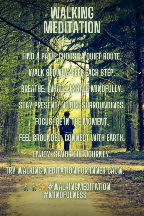 Walking meditation is a simple yet powerful practice. Find a quiet path, take slow, deliberate steps, and sync your breath with your pace. Stay present, feel the earth beneath your feet, and let go of distractions. This mindful walk connects you with your surroundings and brings tranquility to your journey. Try it today! Follow for more unique meditation ideas. #WalkingMeditation #Mindfulness #InnerPeace" Sensory Trail, Meditation Ideas, Outdoor Meditation, Baseball Glove Wallet, Practice Meditation, Prayer Garden, Stay Present, Forest Walk, Year Goals